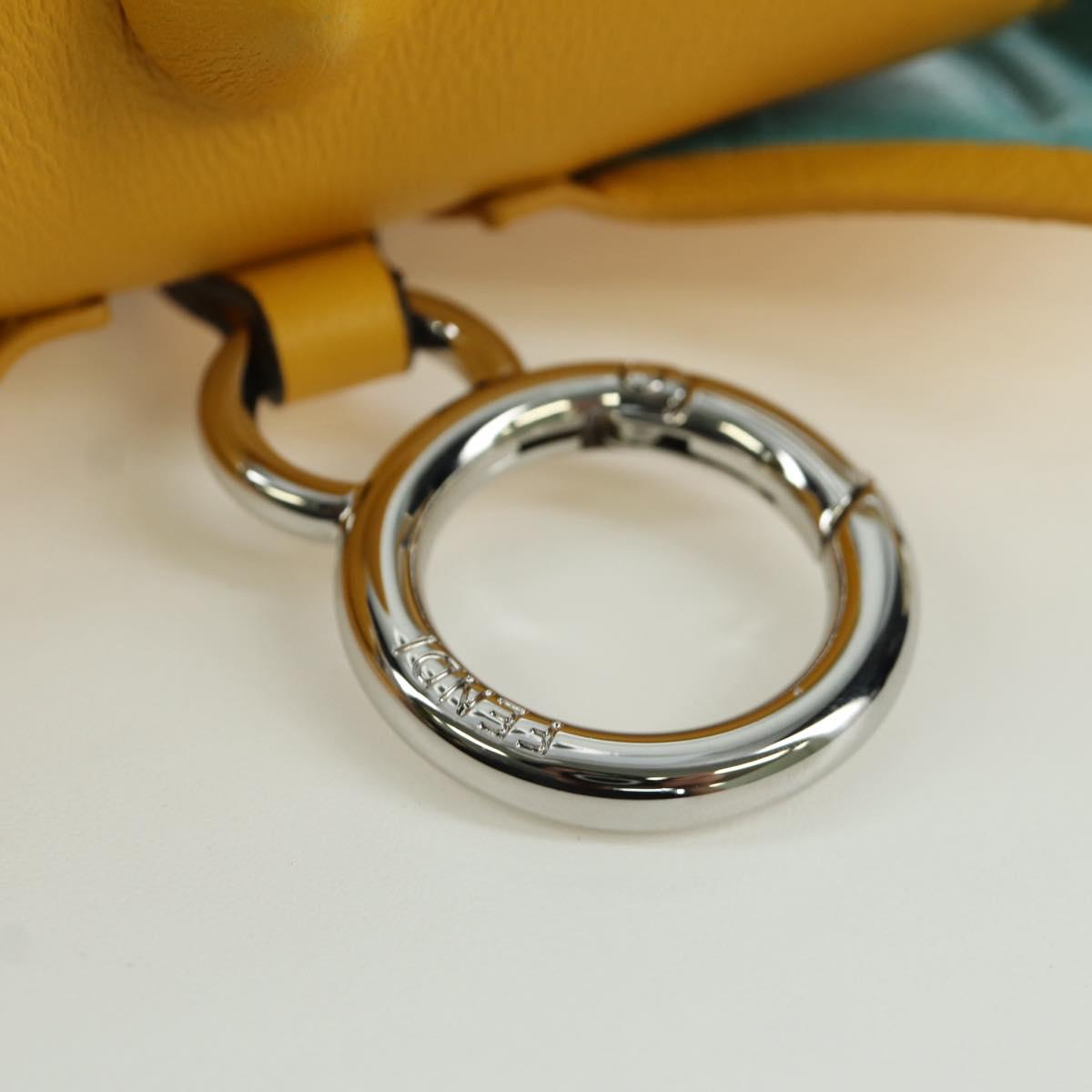 FENDI x FRGMT x POKﾃ窺ON Nano Bucket Dragon Bag Leather Yellow Auth 166961SM