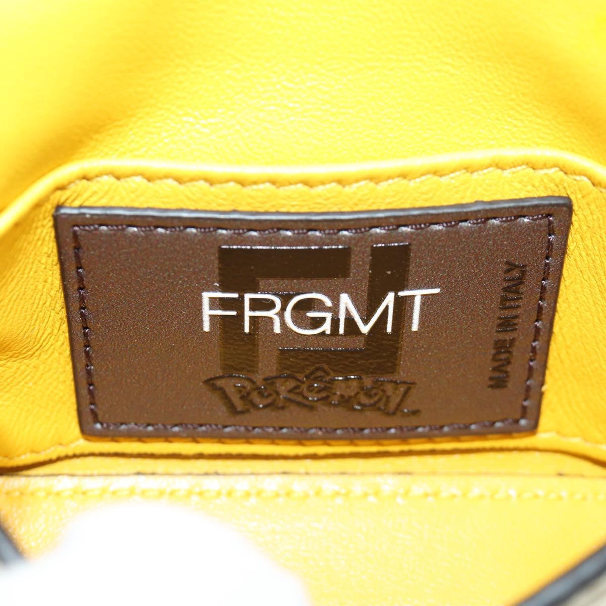 FENDI x FRGMT x POKﾃ窺ON Nano Bucket Dragon Bag Leather Yellow Auth 166961SM