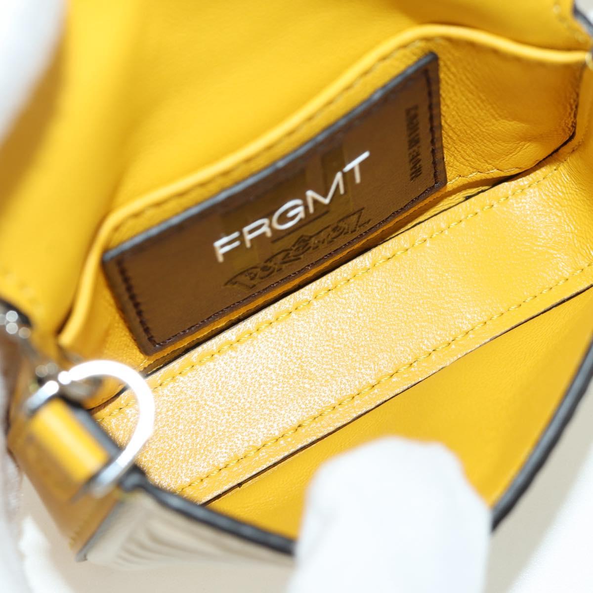 FENDI x FRGMT x POKﾃ窺ON Nano Bucket Dragon Bag Leather Yellow Auth 166961SM