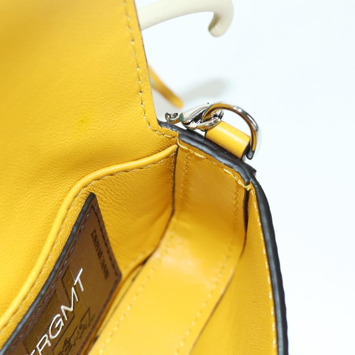 FENDI x FRGMT x POKﾃ窺ON Nano Bucket Dragon Bag Leather Yellow Auth 166961SM