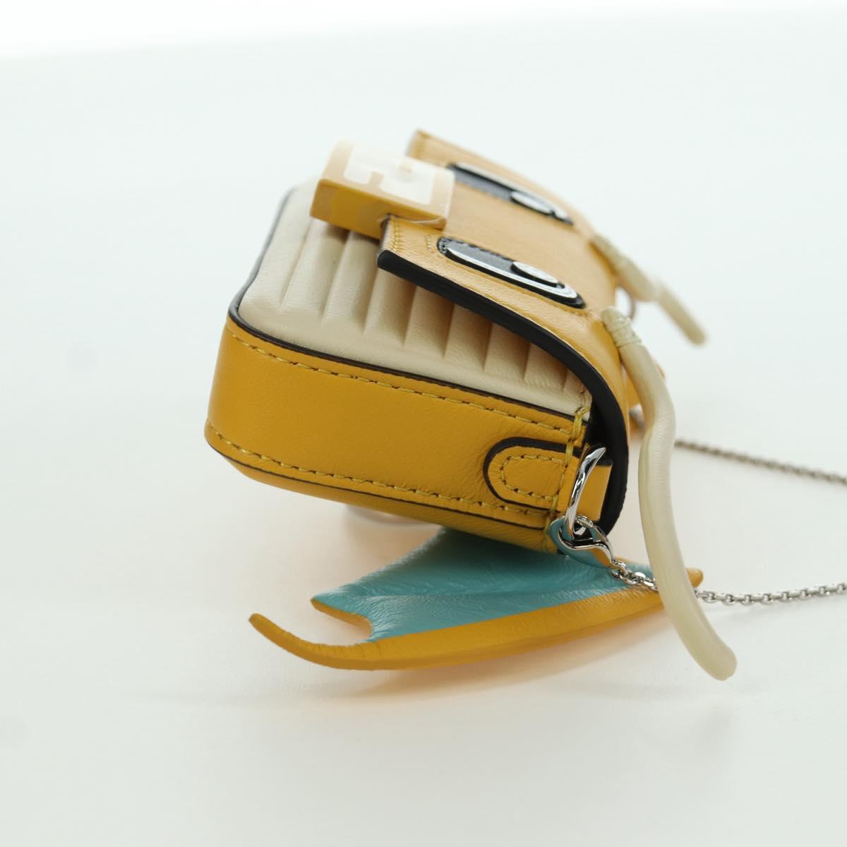 FENDI x FRGMT x POKﾃ窺ON Nano Bucket Dragon Bag Leather Yellow Auth 166961SM