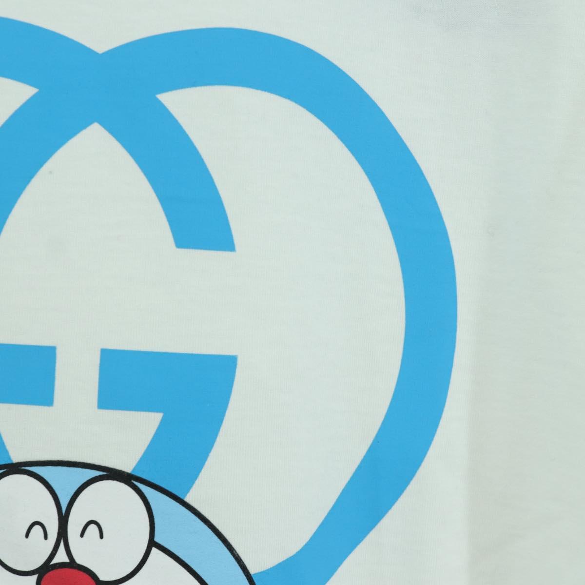 GUCCI GUCCI ﾃ Doraemon Short Sleeved T Shirt Cotton Blue White Auth 166963SM