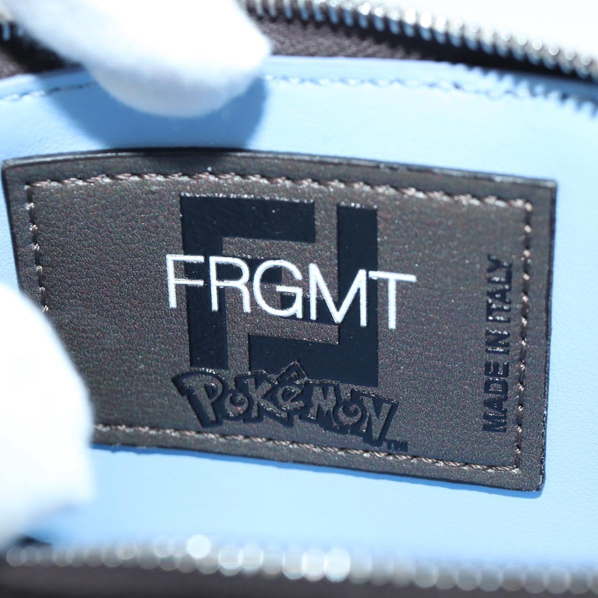 FENDI x FRGMT x POKﾃ窺ON Zucca Canvas Dratini Coin Purse Light Blue Auth 166964SM