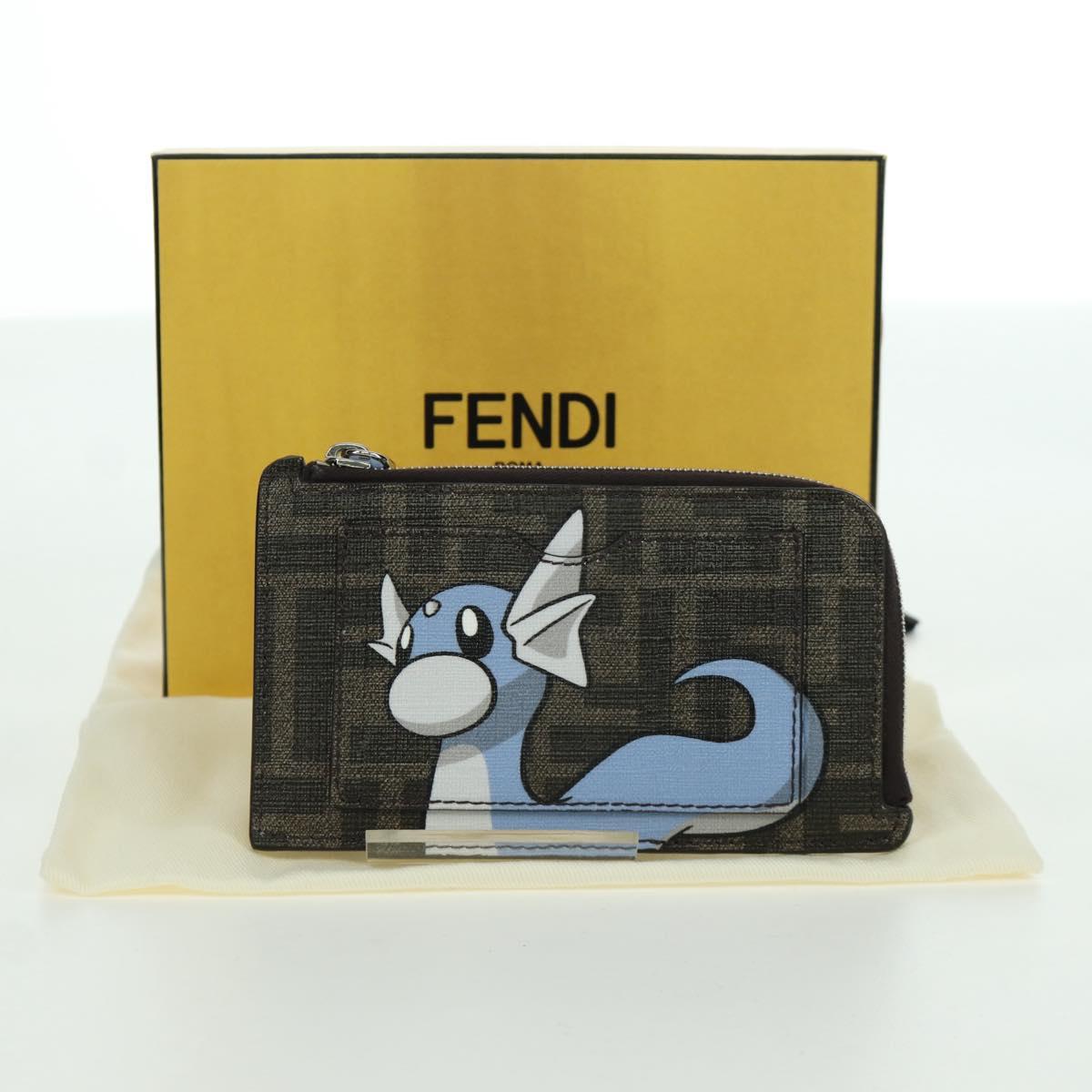 FENDI x FRGMT x POKﾃ窺ON Zucca Canvas Dratini Coin Purse Light Blue Auth 166964SM