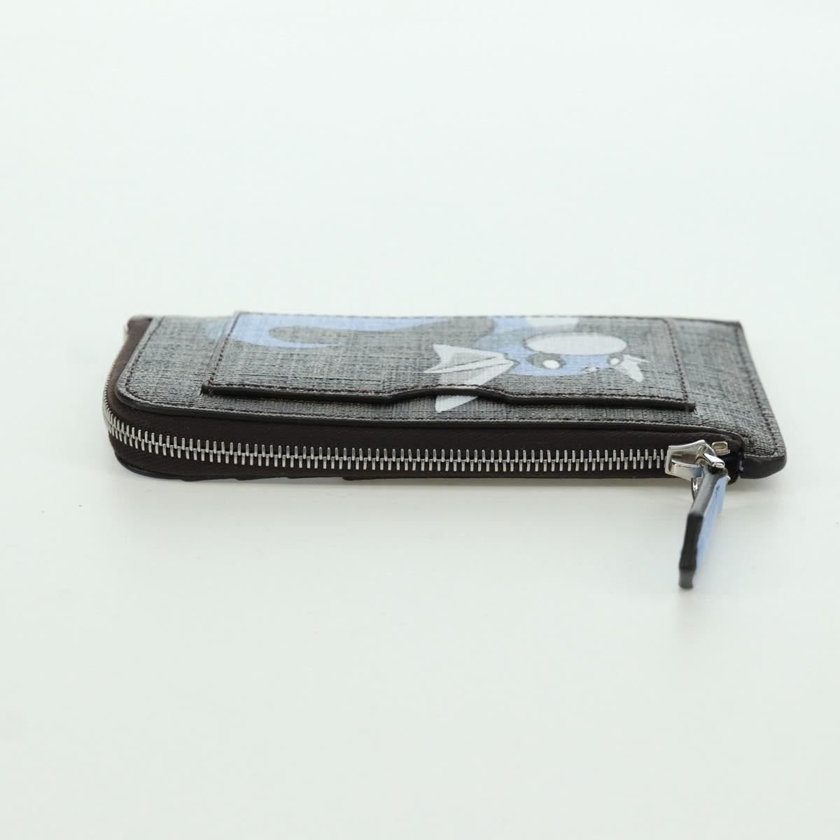 FENDI x FRGMT x POKﾃ窺ON Zucca Canvas Dratini Coin Purse Light Blue Auth 166964SM
