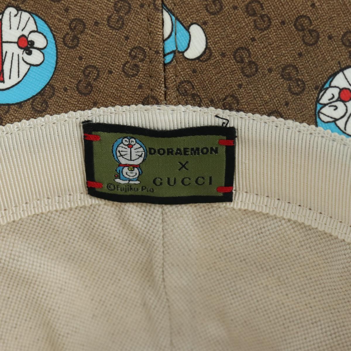 GUCCI x Doraemon Micro GG Supreme Doraemon Bucket Hat Brown Auth 166970SM