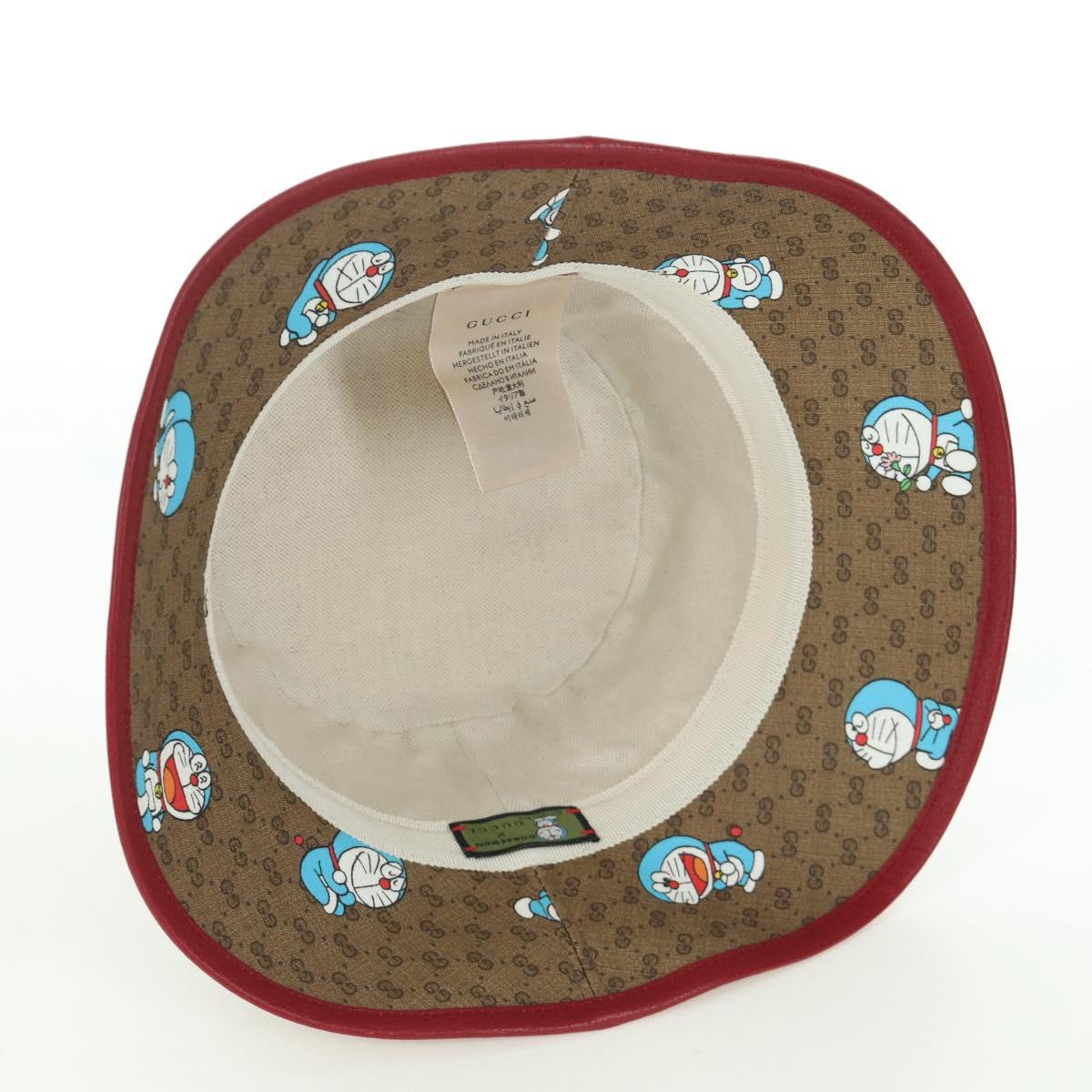 GUCCI x Doraemon Micro GG Supreme Doraemon Bucket Hat Brown Auth 166970SM