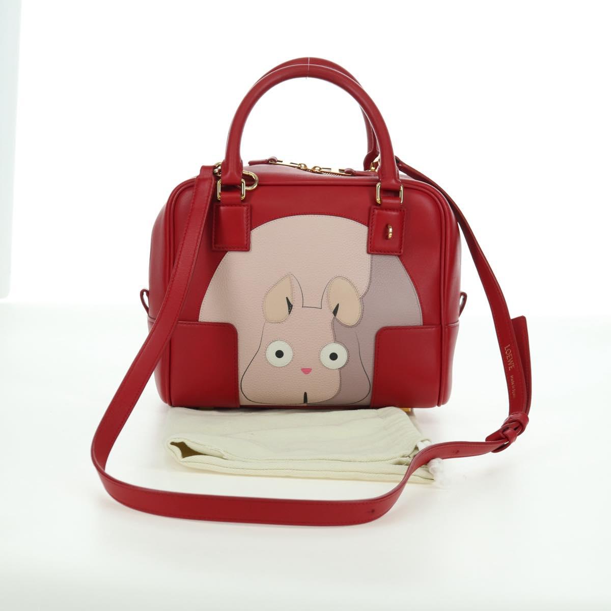 LOEWE ﾃ Studio Ghibli Spirited Away Amazona 21 Bag Leather Red Auth 166973SM