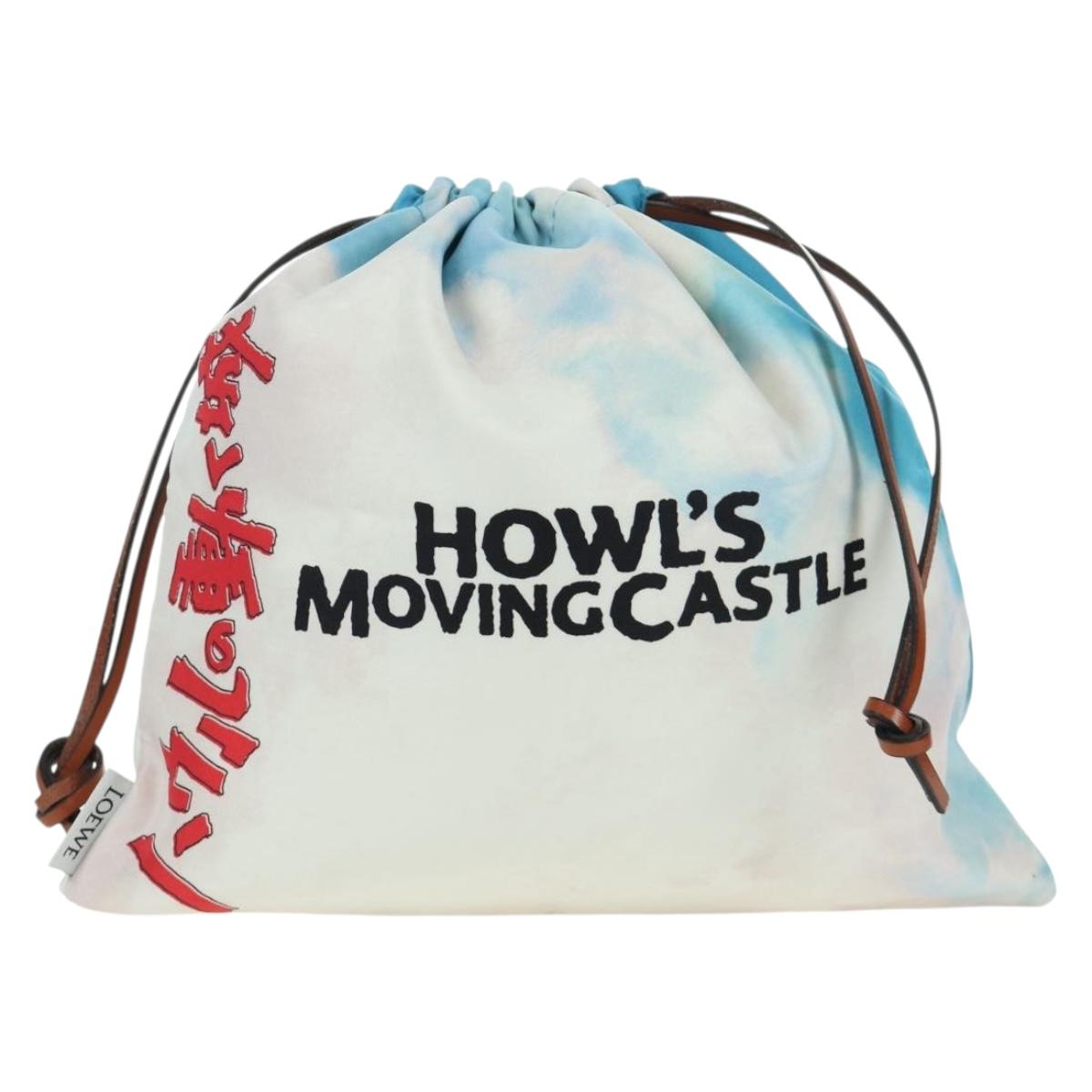 LOEWE ﾃ Studio Ghibli Howl's Moving Castle Pouch Canvas Multicolor Auth 166975SM