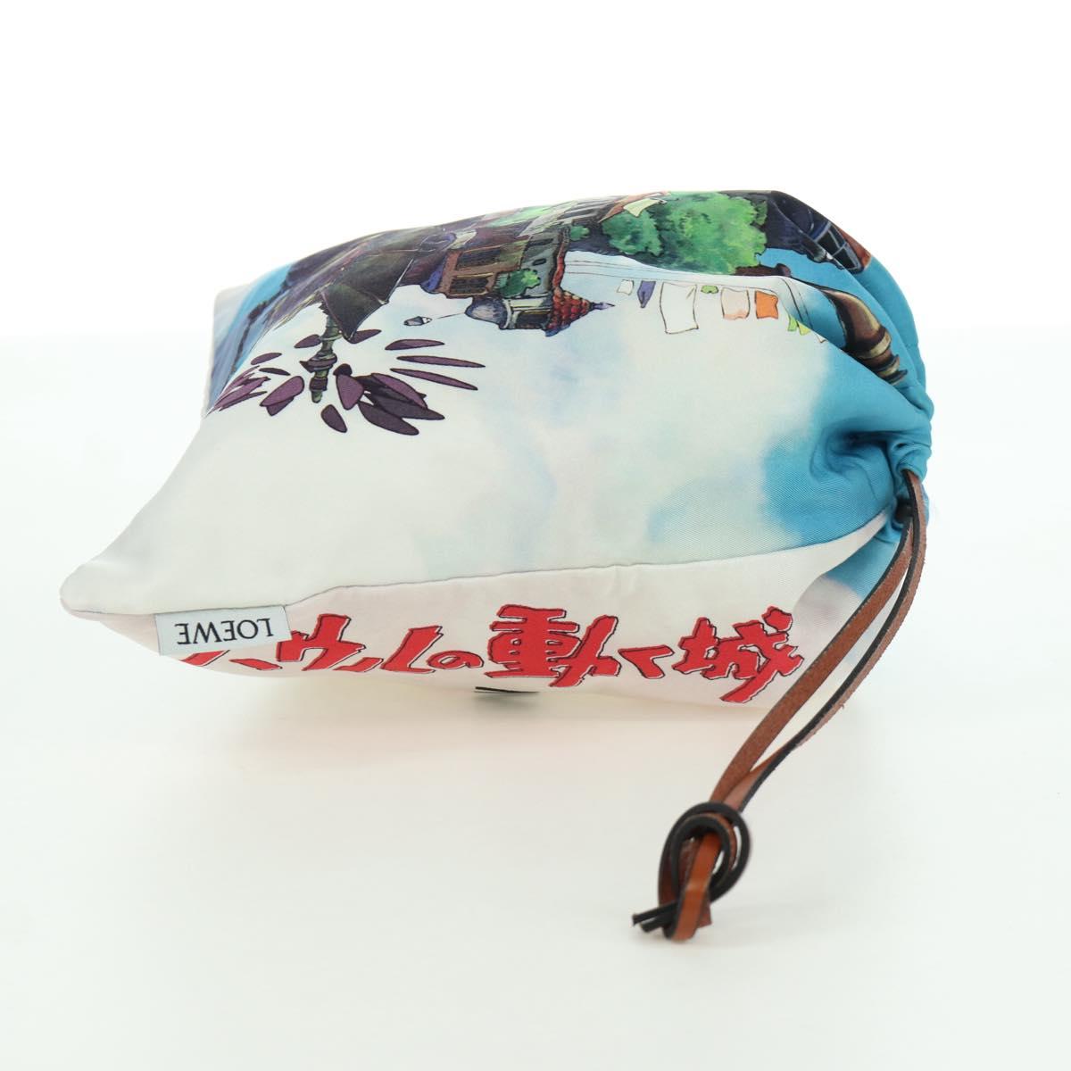 LOEWE ﾃ Studio Ghibli Howl's Moving Castle Pouch Canvas Multicolor Auth 166975SM