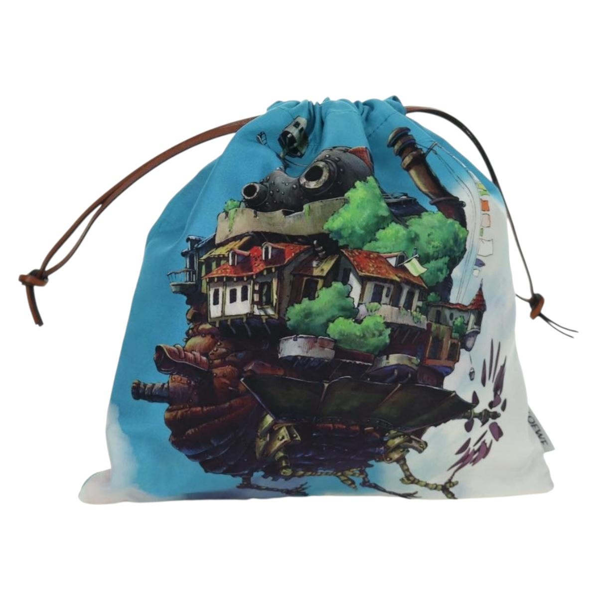 LOEWE ﾃ Studio Ghibli Howl's Moving Castle Pouch Canvas Multicolor Auth 166976SM