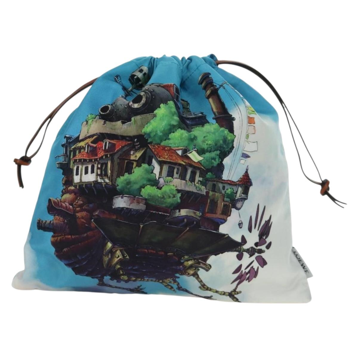 LOEWE ﾃ Studio Ghibli Howl's Moving Castle Pouch Canvas Multicolor Auth 166976SM