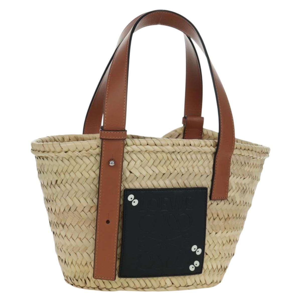 LOEWE ﾃ Studio Ghibli My Neighbor Totoro Hand Bag Raffia Beige Auth 166978SM