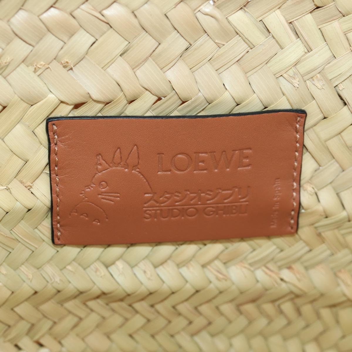 LOEWE ﾃ Studio Ghibli My Neighbor Totoro Hand Bag Raffia Beige Auth 166978SM