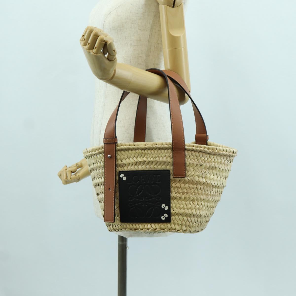 LOEWE ﾃ Studio Ghibli My Neighbor Totoro Hand Bag Raffia Beige Auth 166978SM