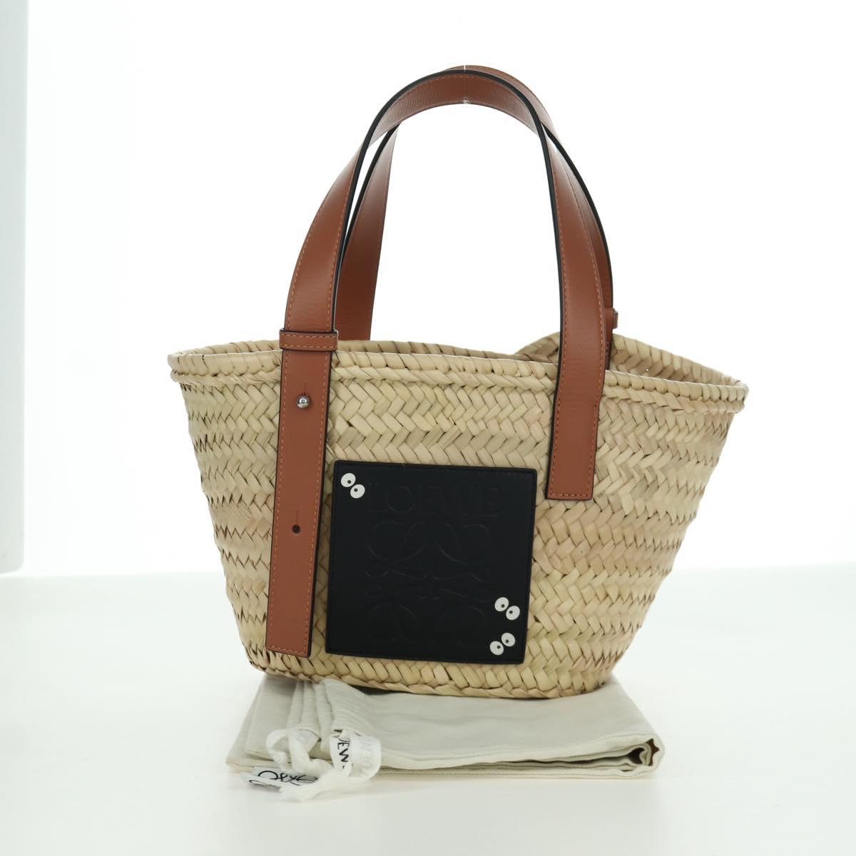 LOEWE ﾃ Studio Ghibli My Neighbor Totoro Hand Bag Raffia Beige Auth 166978SM