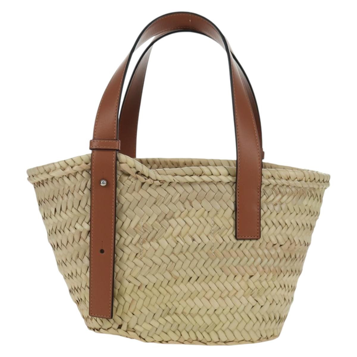 LOEWE ﾃ Studio Ghibli My Neighbor Totoro Hand Bag Raffia Beige Auth 166978SM