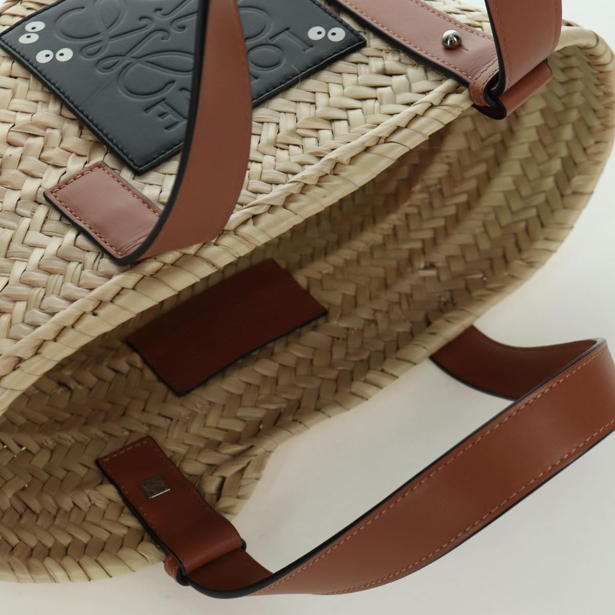 LOEWE ﾃ Studio Ghibli My Neighbor Totoro Hand Bag Raffia Beige Auth 166978SM