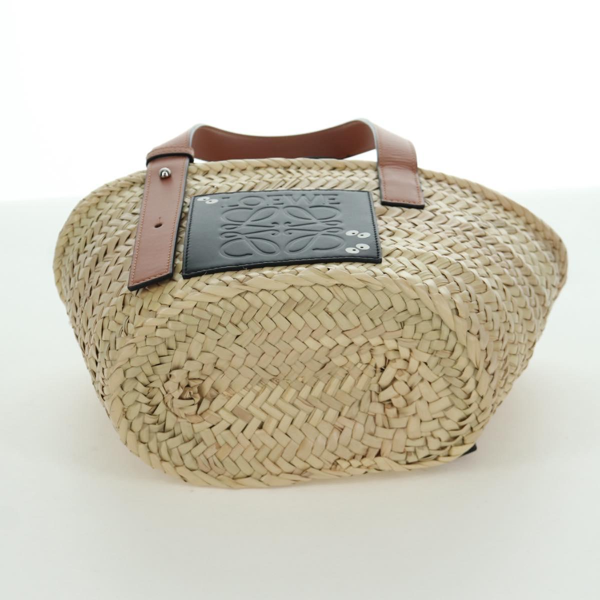 LOEWE ﾃ Studio Ghibli My Neighbor Totoro Hand Bag Raffia Beige Auth 166978SM