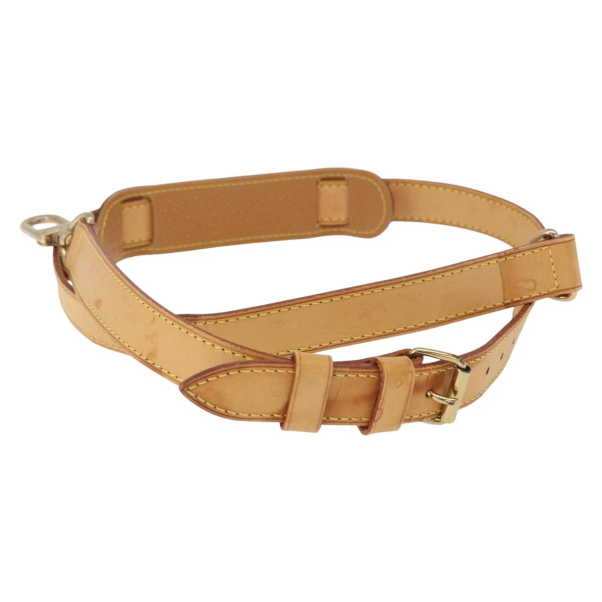 LOUIS VUITTON Adjustable Shoulder Strap Leather 35.4""-42.5"" Beige Auth 166981