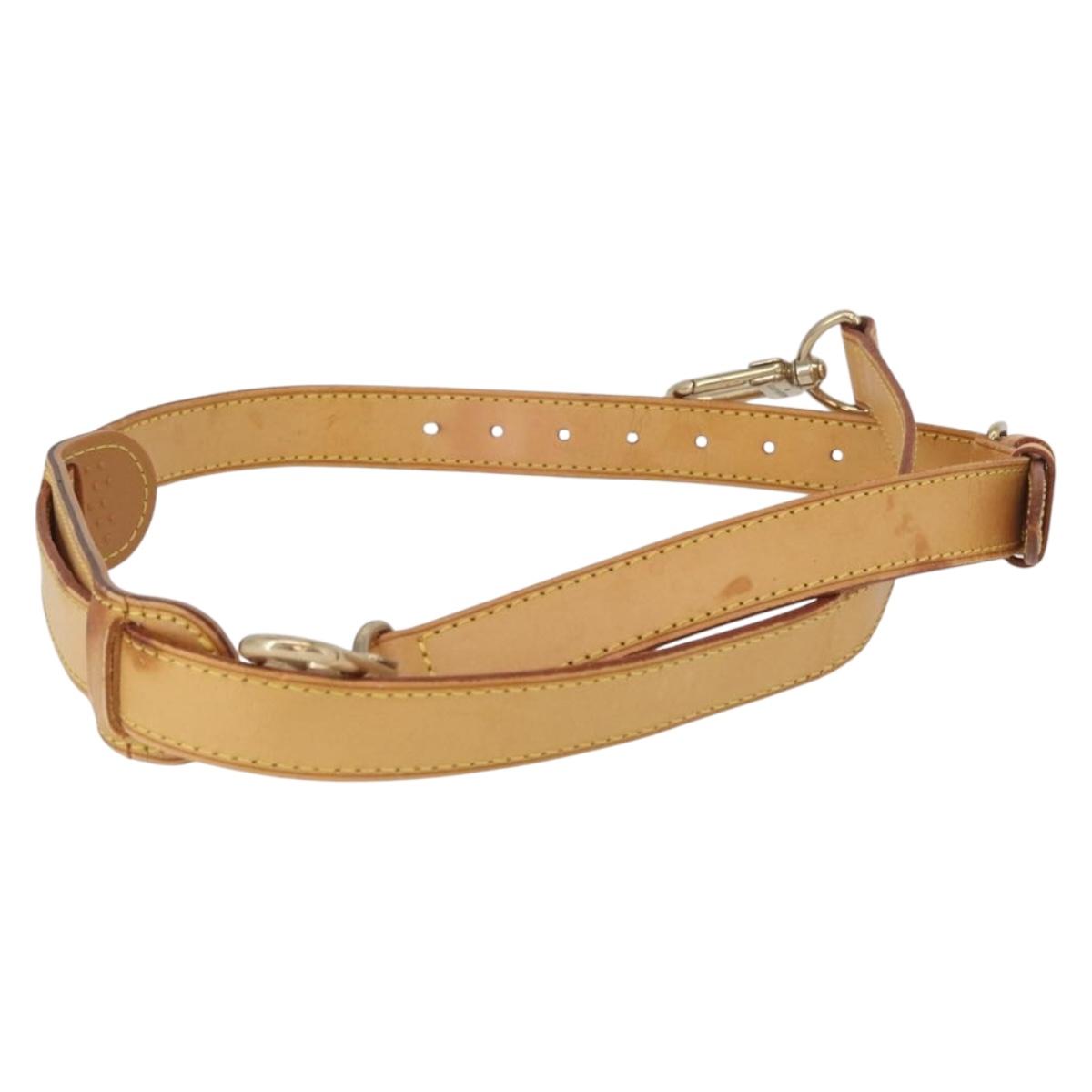 LOUIS VUITTON Adjustable Shoulder Strap Leather 35.4""-42.5"" Beige Auth 166981
