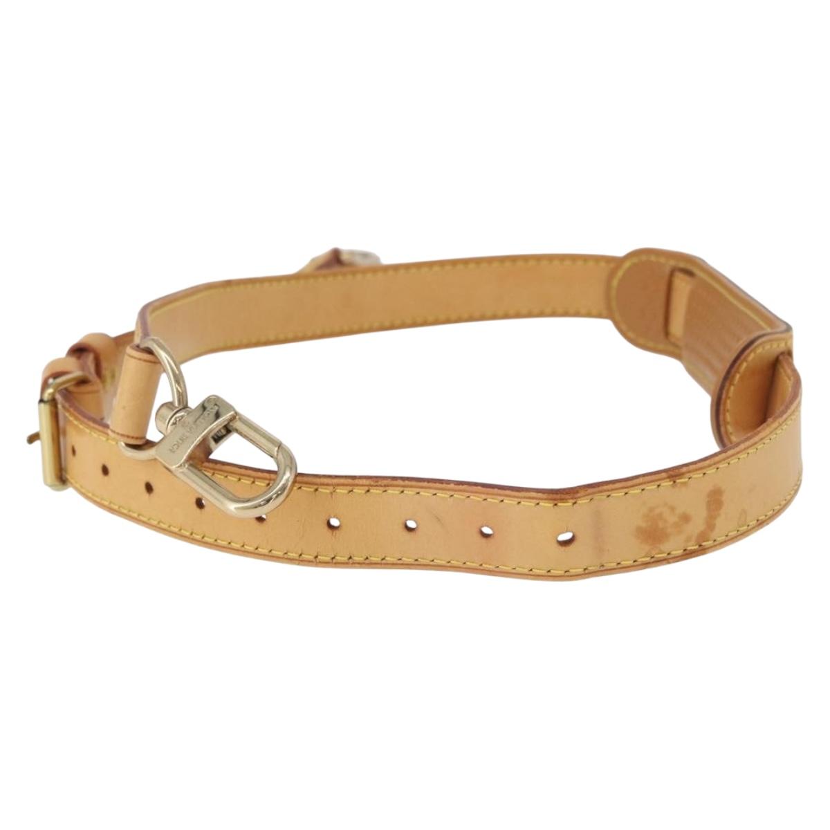 LOUIS VUITTON Adjustable Shoulder Strap Leather 35.4""-42.5"" Beige Auth 166981