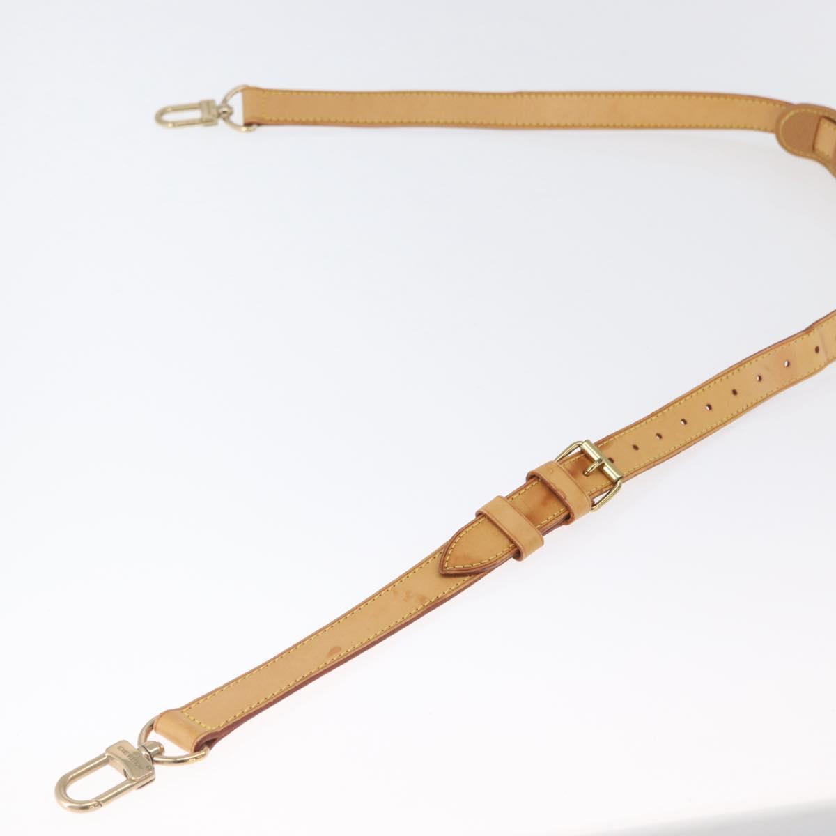 LOUIS VUITTON Adjustable Shoulder Strap Leather 35.4""-42.5"" Beige Auth 166981