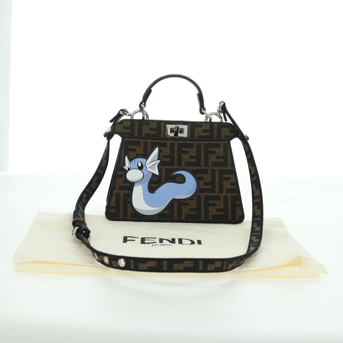 FENDI x FRGMT x POKﾃ窺ON Zucca Peek A Boo Dratini Bag 2way Blue Auth 166984SM
