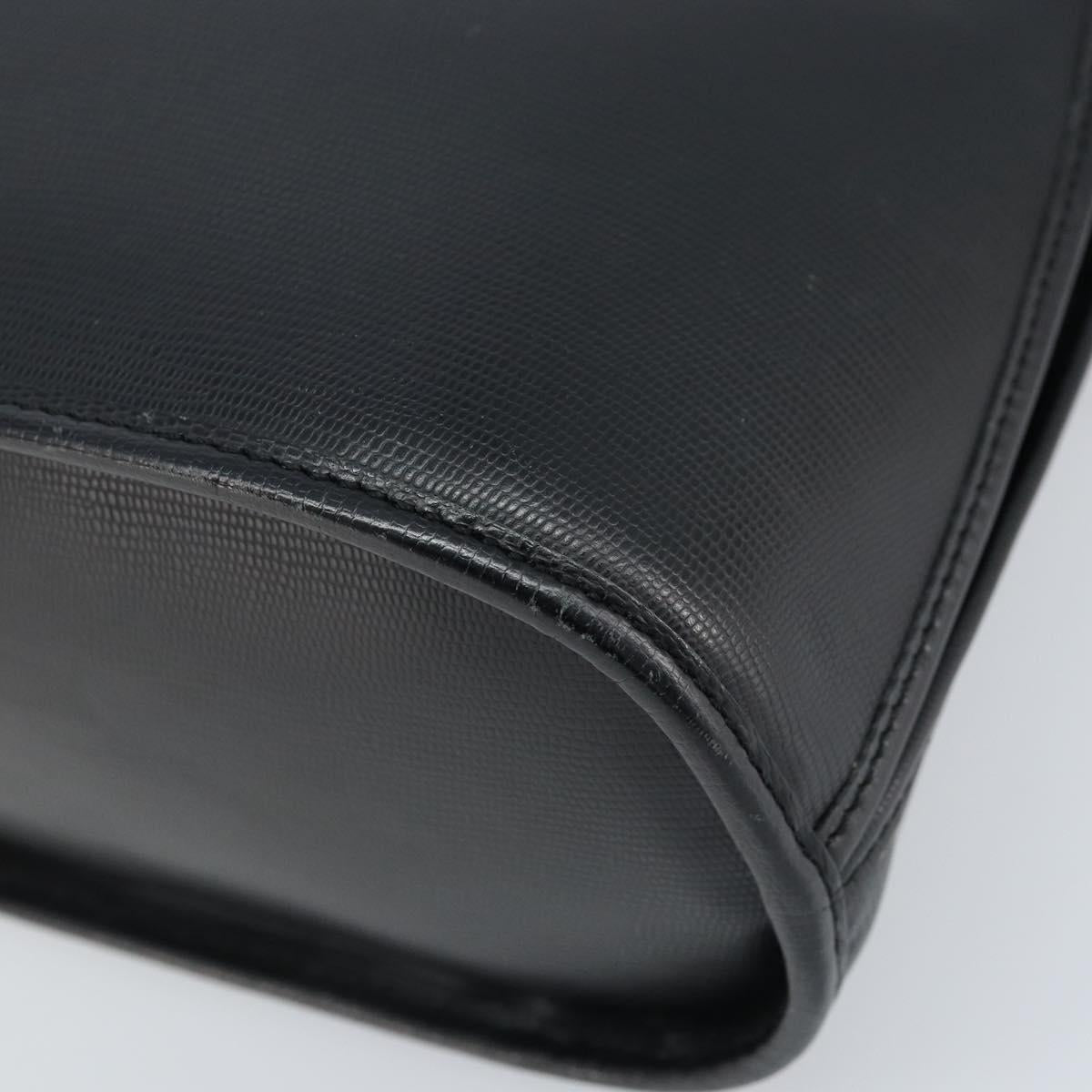 CELINE Hand Bag Leather Black Gold Auth 166992