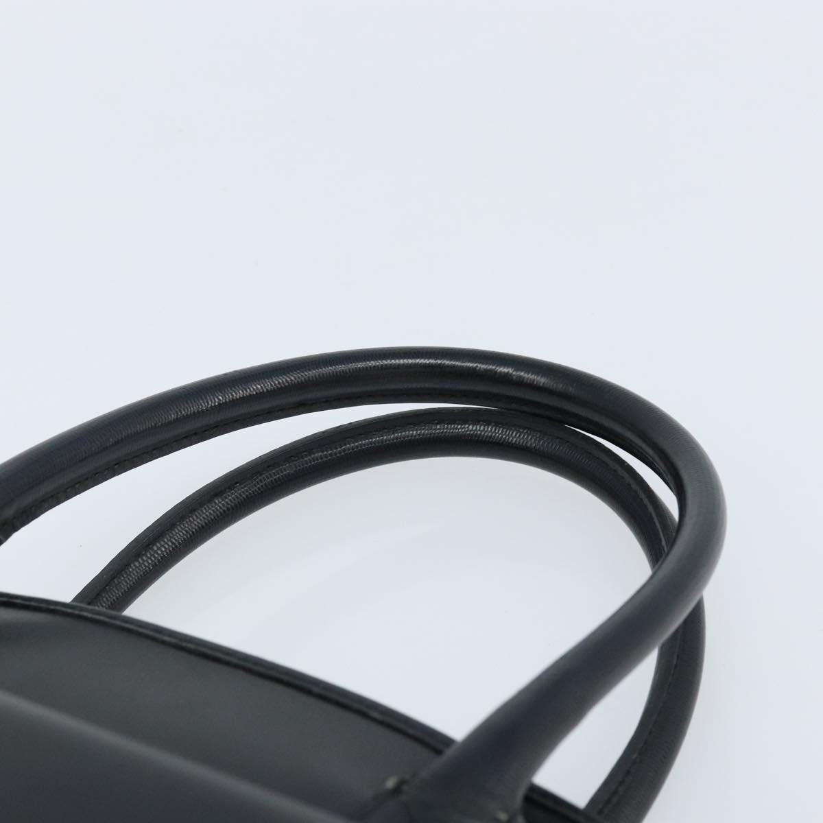 CELINE Hand Bag Leather Black Gold Auth 166992