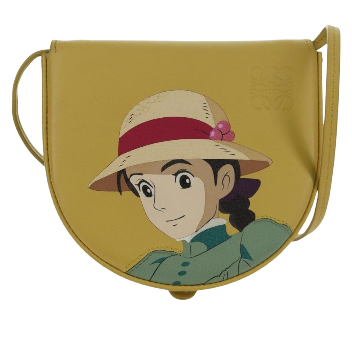 LOEWE ﾃ Studio Ghibli Howl's Moving Castle Heel Sophie Leather Auth 167002SM