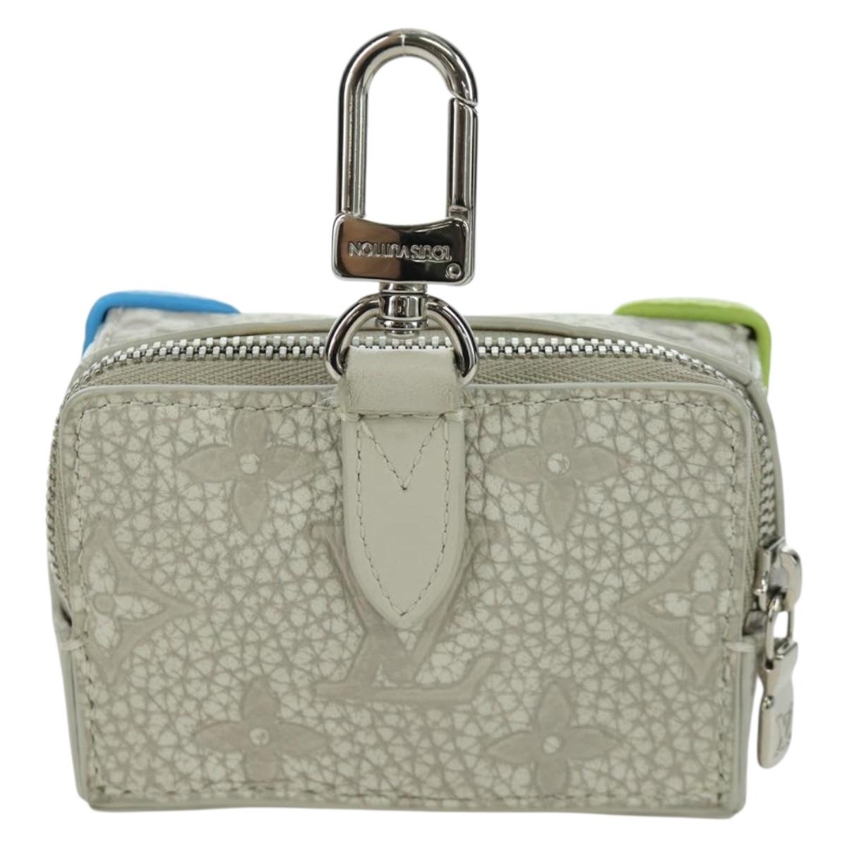 LOUIS VUITTON Monogram Taurillon Climbing Pouch Gray MP3383 LV Auth 167003SM