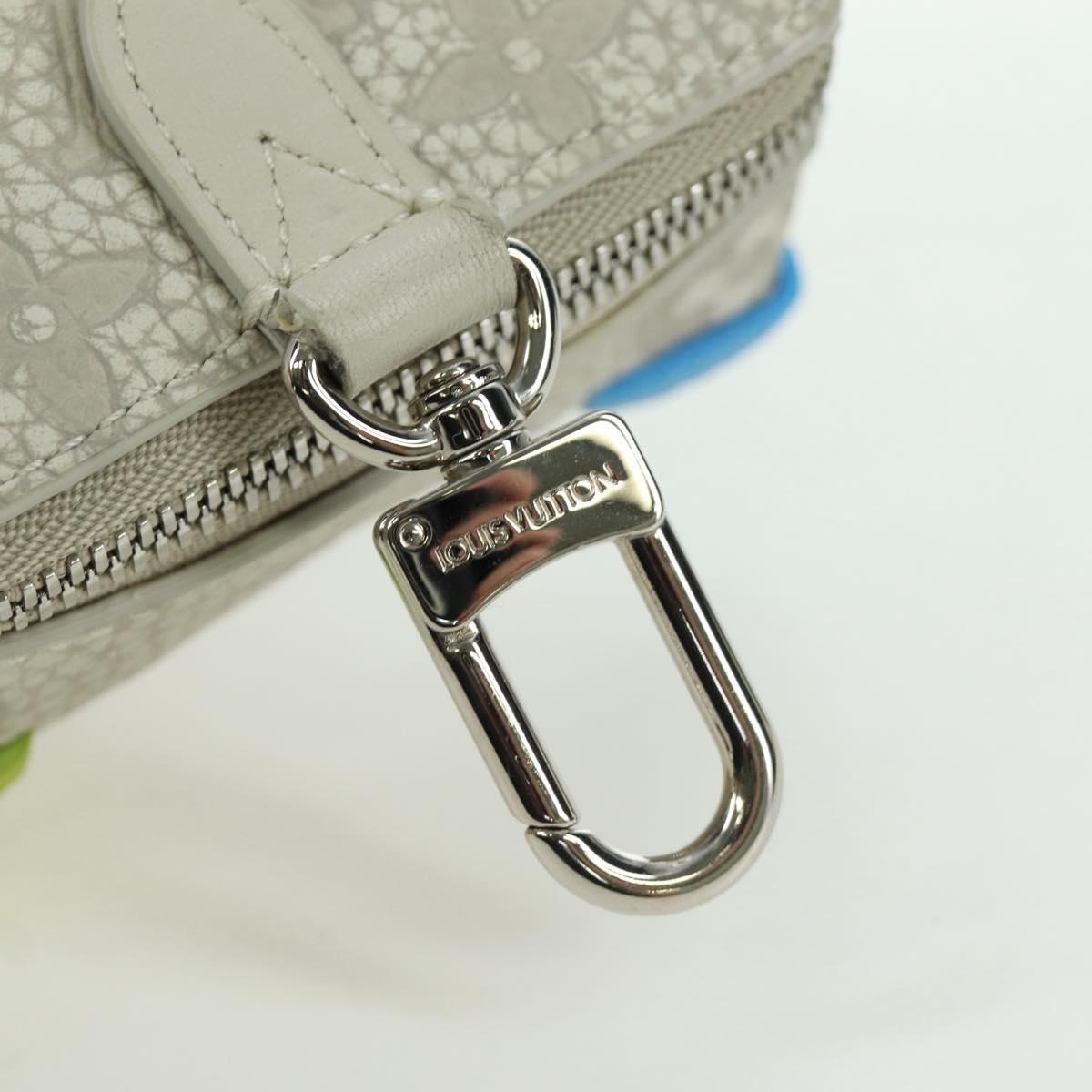 LOUIS VUITTON Monogram Taurillon Climbing Pouch Gray MP3383 LV Auth 167003SM