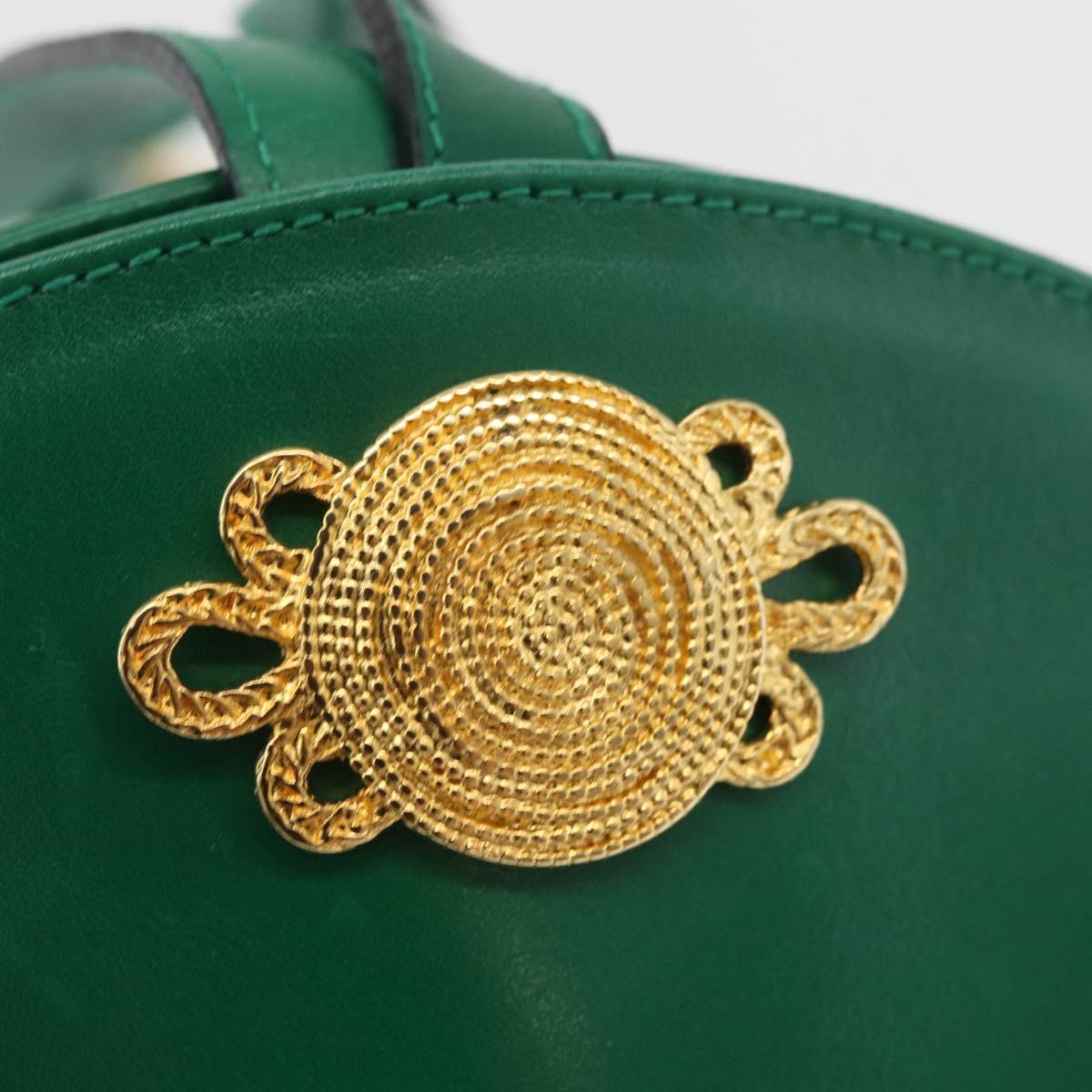 Salvatore Ferragamo Shoulder Bag Leather Green Gold Auth 167004A