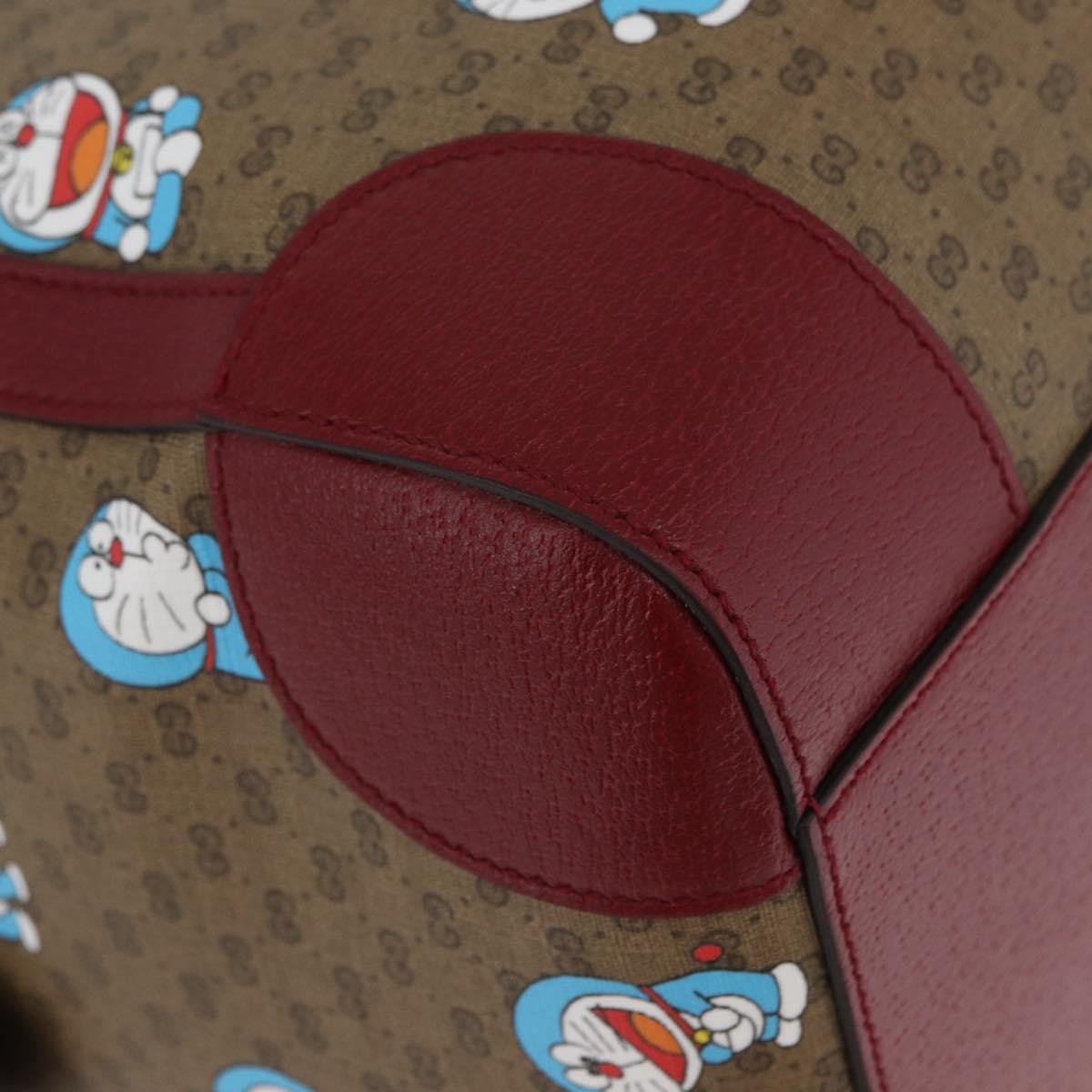 GUCCI Micro GG Supreme GUCCI × Doraemon Bag PVC 2way Beige 647815 Auth 167008SM