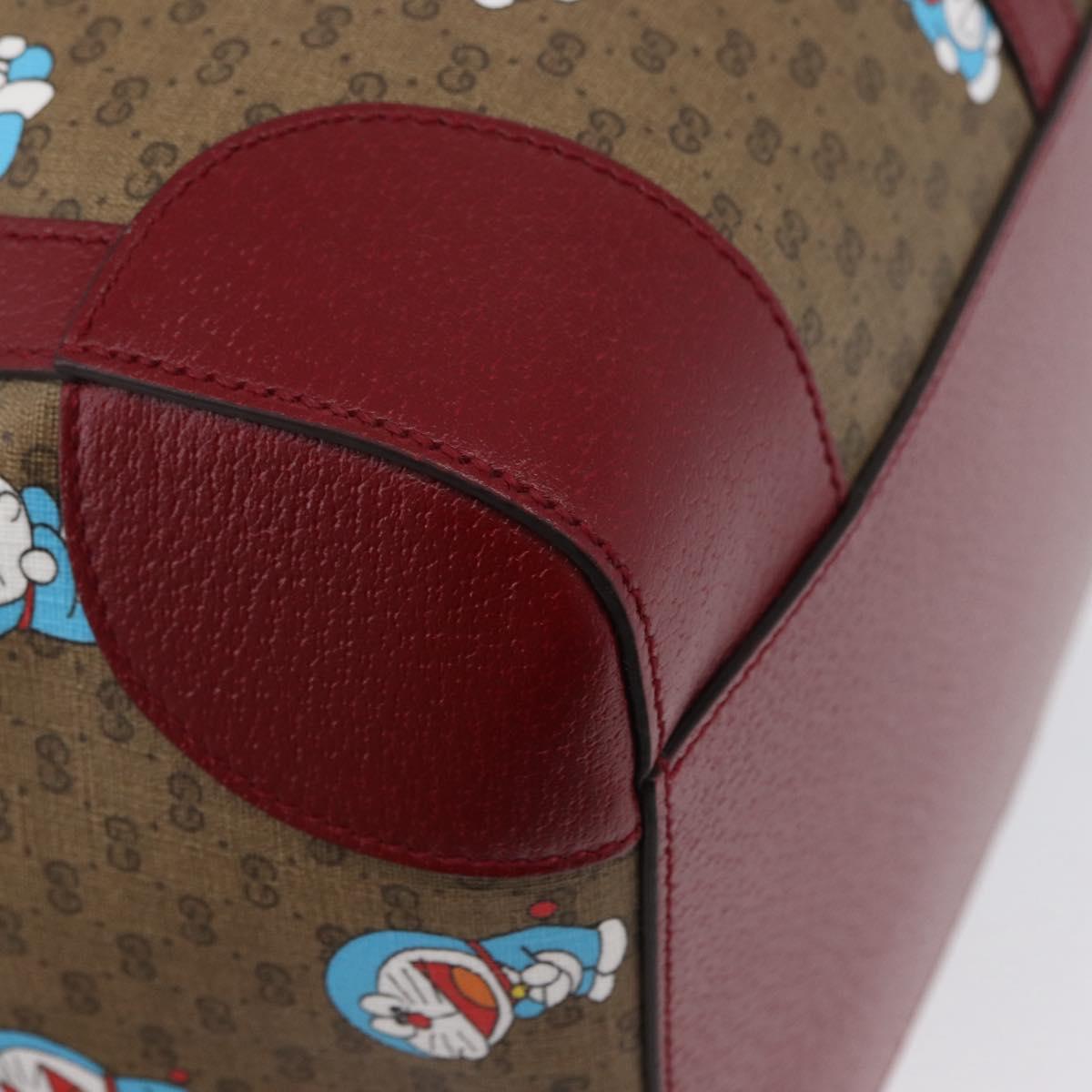 GUCCI Micro GG Supreme GUCCI × Doraemon Bag PVC 2way Beige 647815 Auth 167008SM