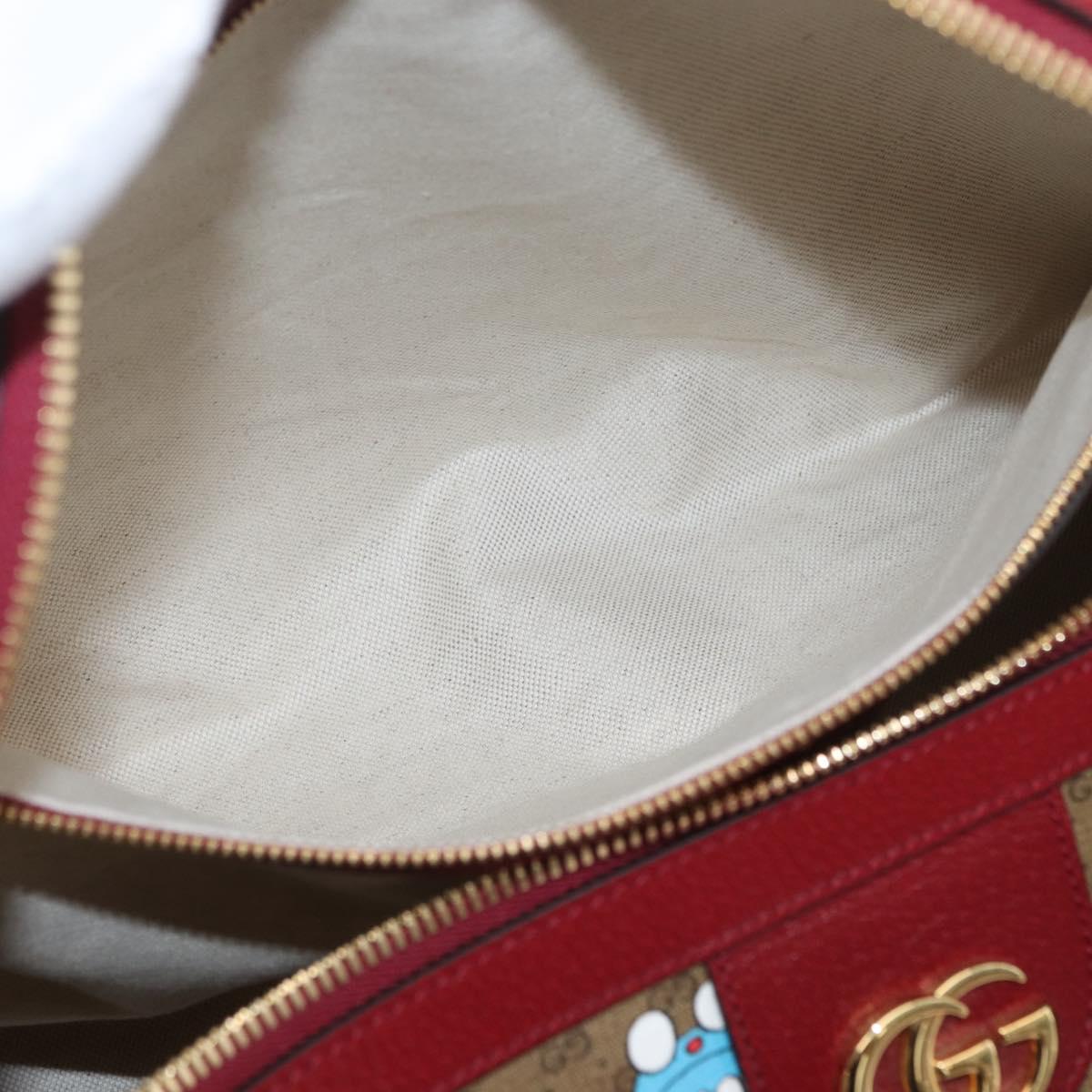 GUCCI Micro GG Supreme GUCCI × Doraemon Bag PVC 2way Beige 647815 Auth 167008SM