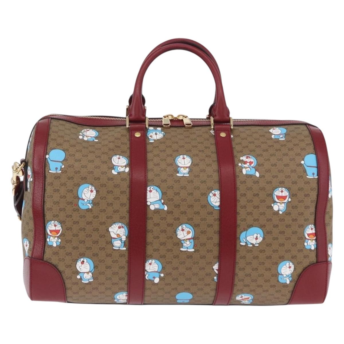 GUCCI Micro GG Supreme GUCCI × Doraemon Bag PVC 2way Beige 647815 Auth 167008SM