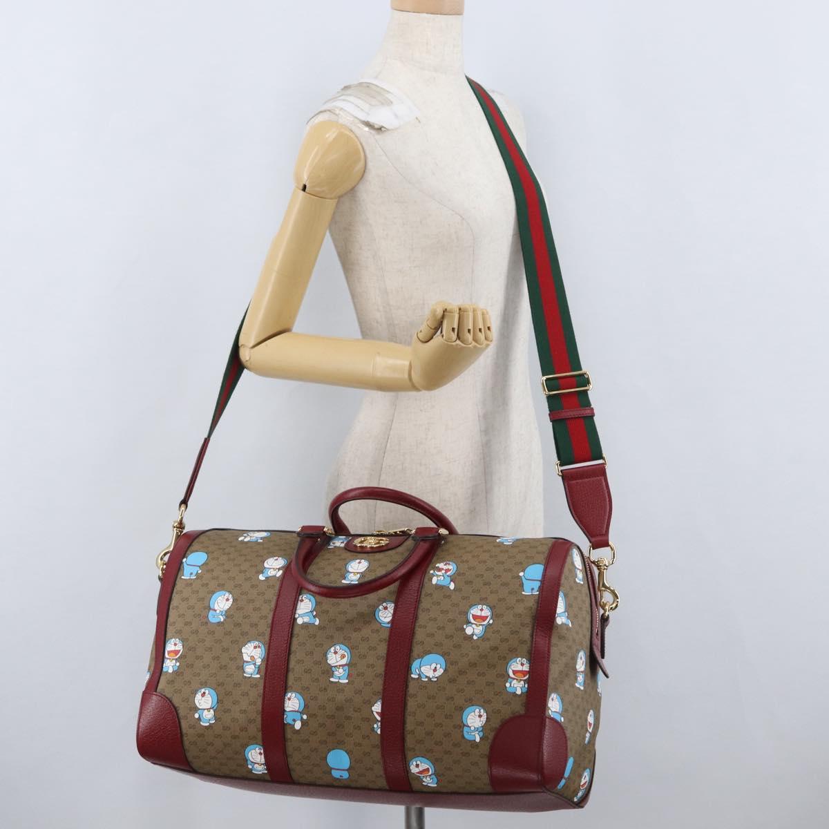 GUCCI Micro GG Supreme GUCCI × Doraemon Bag PVC 2way Beige 647815 Auth 167008SM