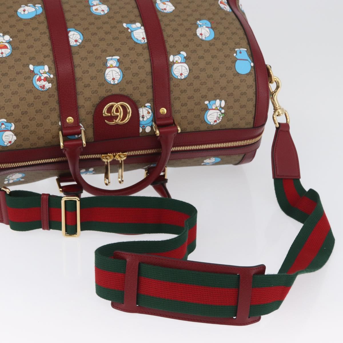 GUCCI Micro GG Supreme GUCCI × Doraemon Bag PVC 2way Beige 647815 Auth 167008SM