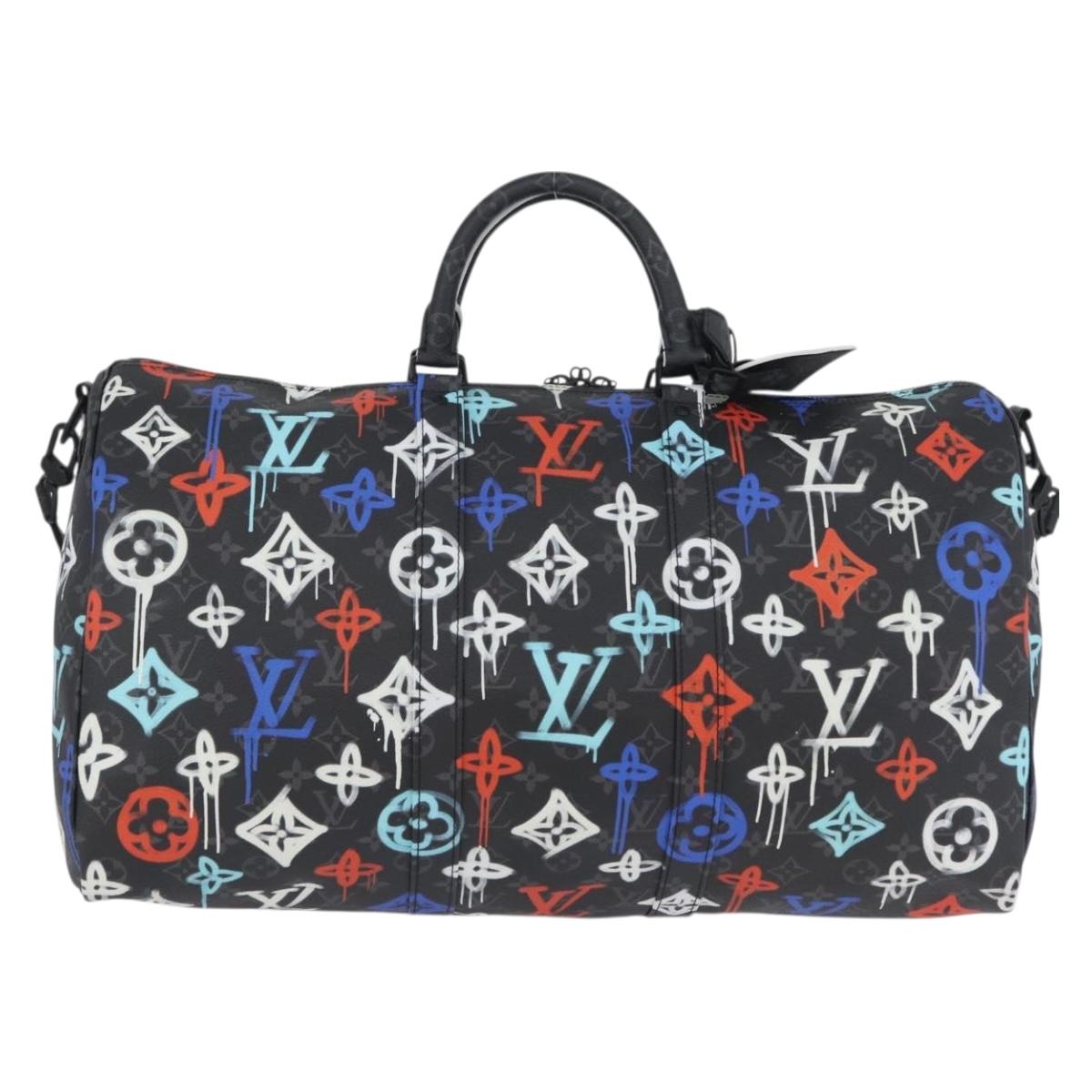 LOUIS VUITTON Monogram Eclipse Keepall Bandouliere 50 Bag M21384 Auth 167009SM