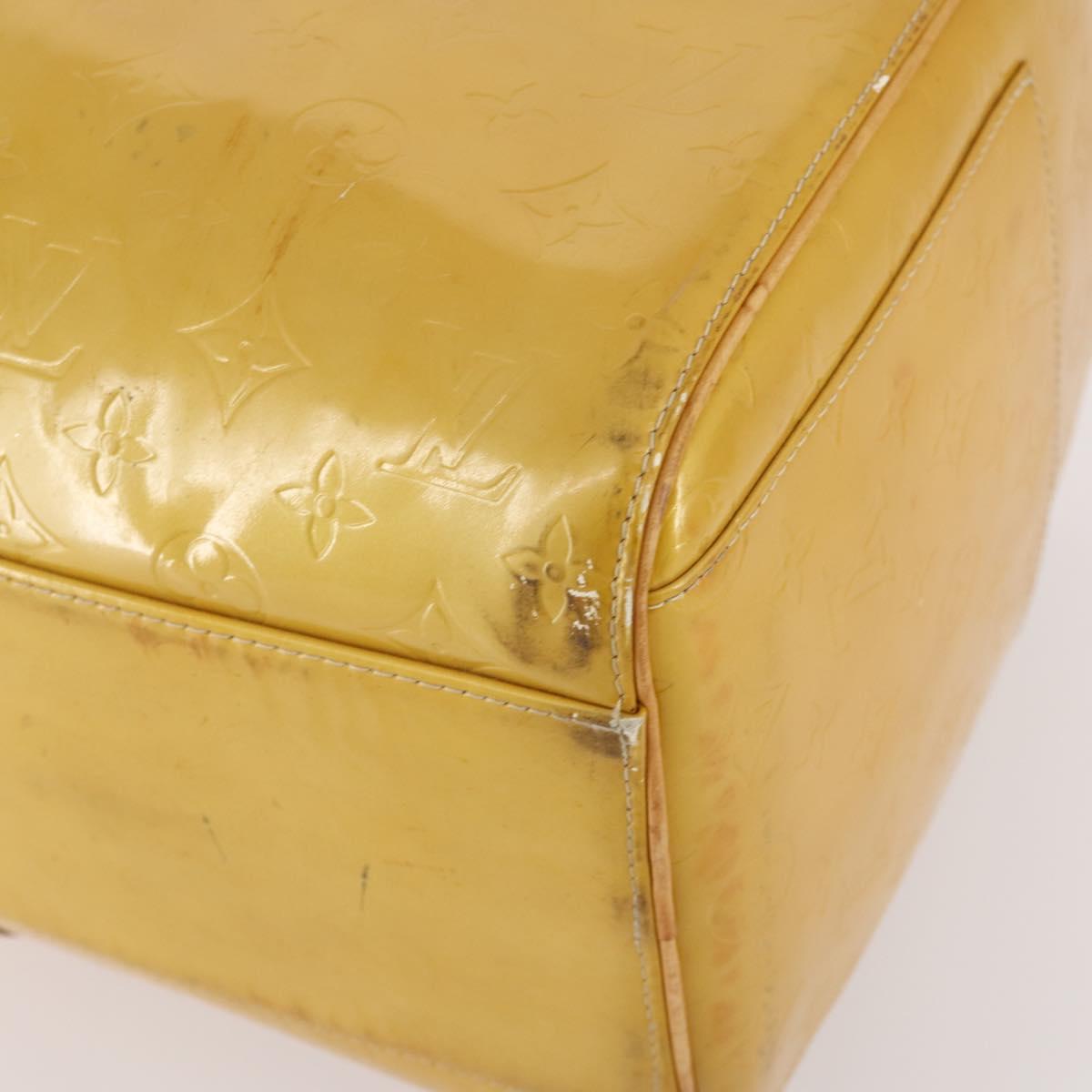 LOUIS VUITTON Monogram Vernis Mercer Boston Bag Beige M91000 LV Auth 167011A