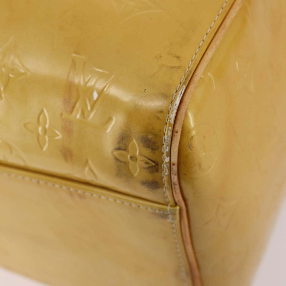 LOUIS VUITTON Monogram Vernis Mercer Boston Bag Beige M91000 LV Auth 167011A