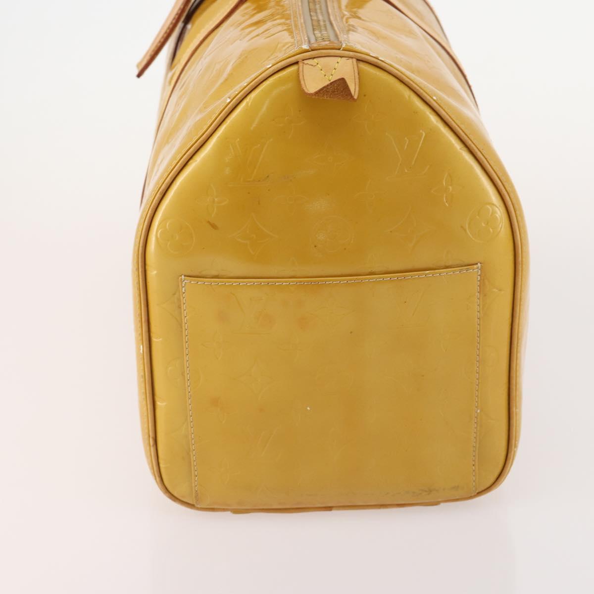 LOUIS VUITTON Monogram Vernis Mercer Boston Bag Beige M91000 LV Auth 167011A
