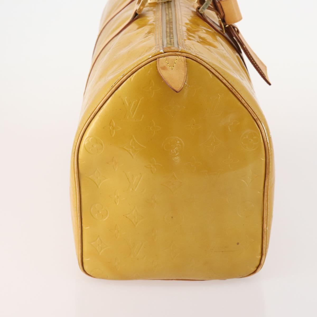 LOUIS VUITTON Monogram Vernis Mercer Boston Bag Beige M91000 LV Auth 167011A