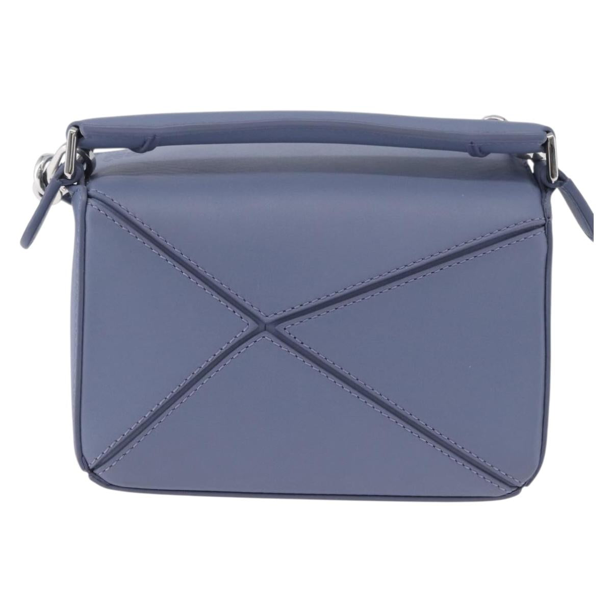 LOEWE Ghibli Mini Puzzle Bag Studio Ghibli Calcifer Leather Blue Auth 167017SM