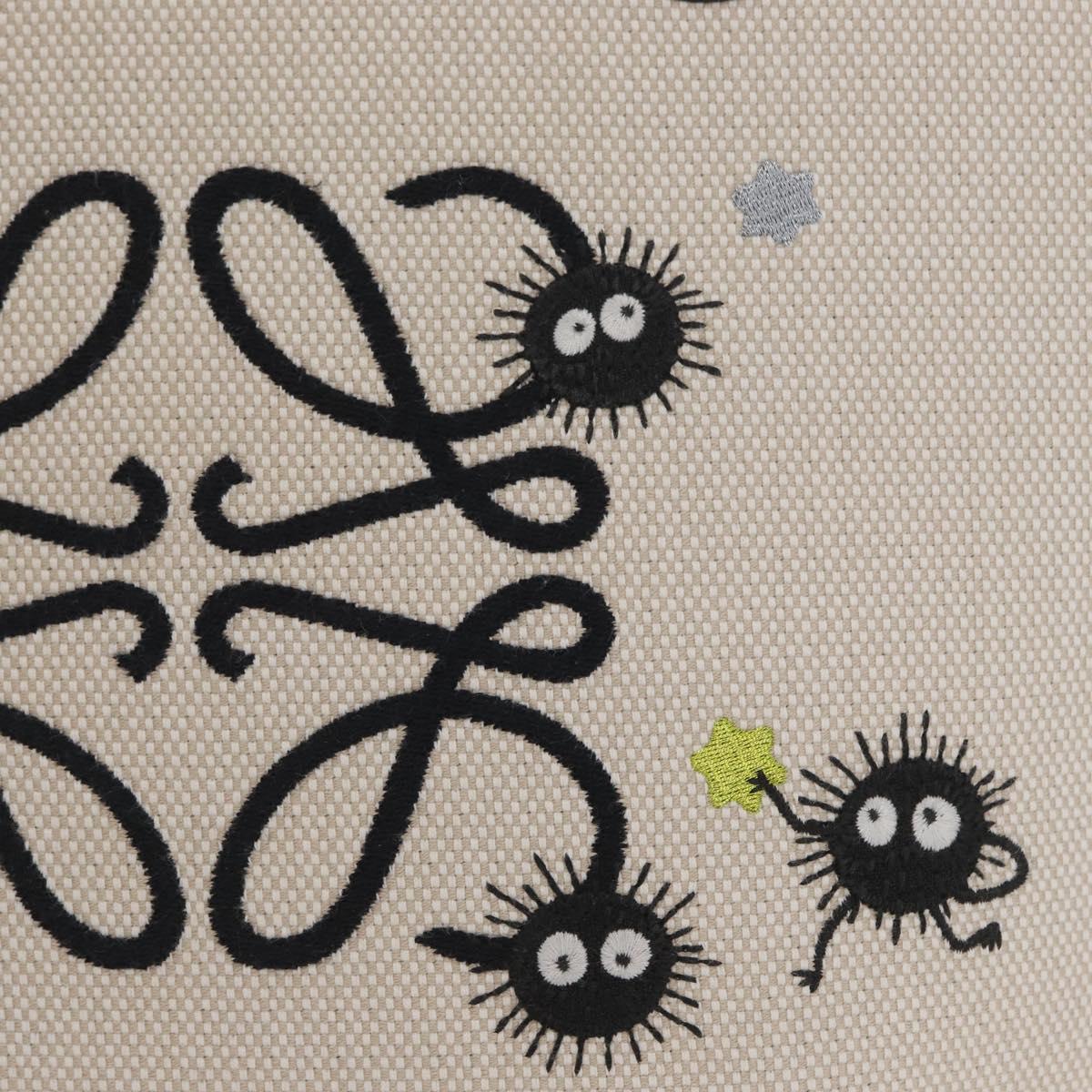 LOEWE × Studio Ghibli Susuwatari Spirited Away Bag Canvas Cream Auth 167021SM