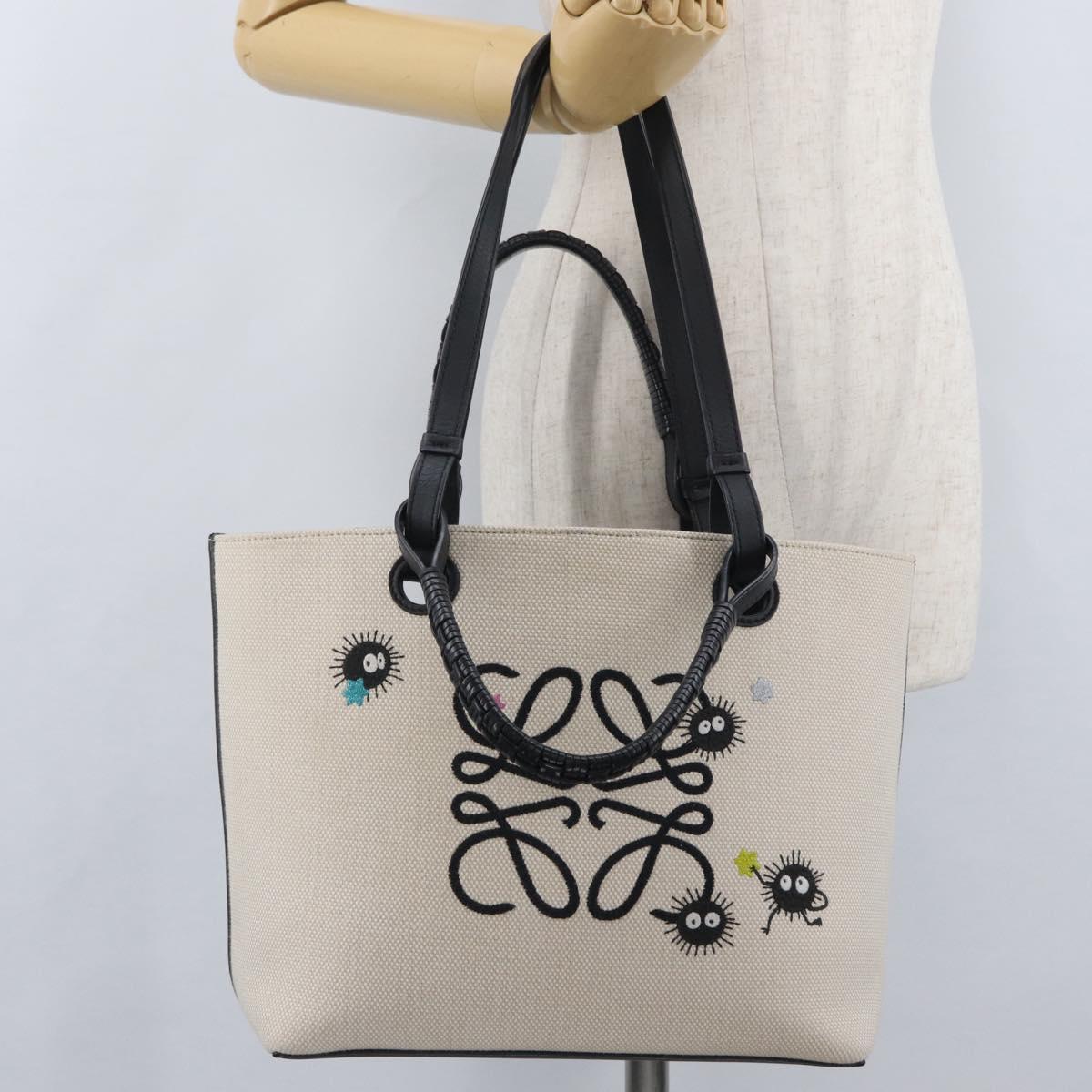 LOEWE × Studio Ghibli Susuwatari Spirited Away Bag Canvas Cream Auth 167021SM