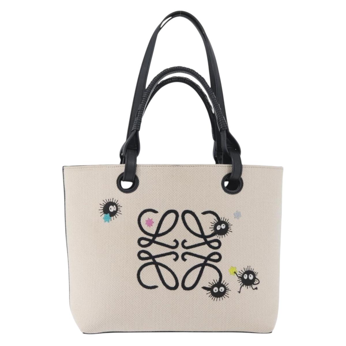 LOEWE × Studio Ghibli Susuwatari Spirited Away Bag Canvas Cream Auth 167021SM