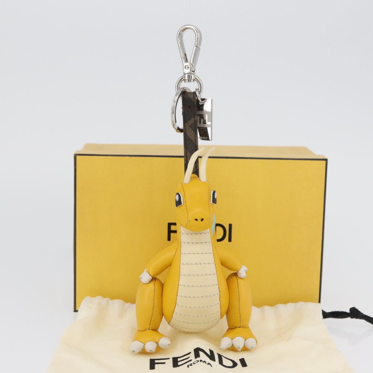 FENDI FENDI x FRGMT x POKÉMON Pokémon Charm Leather Yellow Auth 167029SM
